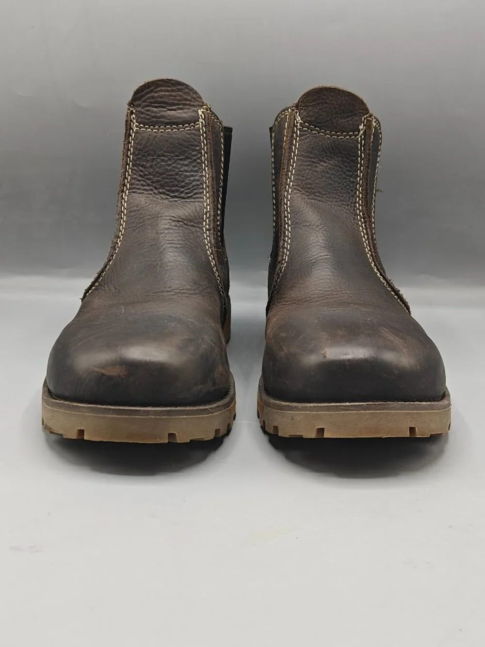 KEEN Utility Mens Seattle Romeo Soft Toe Slip On Work Boot Cascade Brown 7EE
